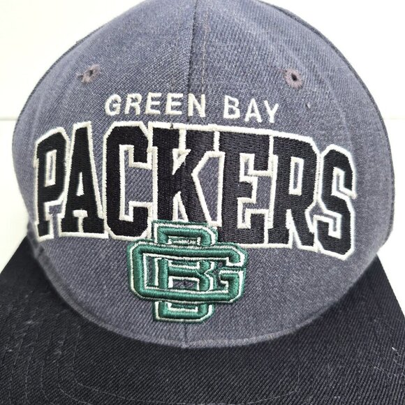 VTG Mitchell & Ness Green Bay Packers Wool Blend Snap Back Cap Hat - Picture 6 of 12